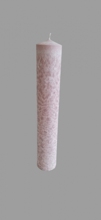 Lumanare naturala D6xH35 cm "Flori de gheata" culoare LILA [2]