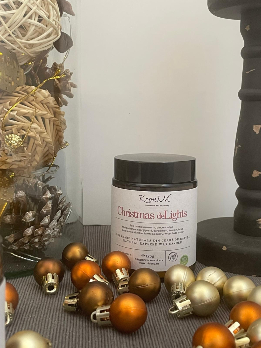 Lumanare naturala din ceara de rapita parfumata Christmas deLights [3]