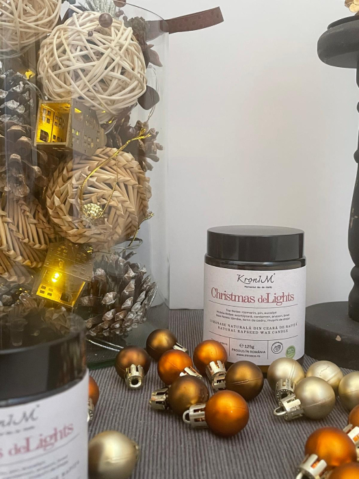 Lumanare naturala din ceara de rapita parfumata Christmas deLights [2]