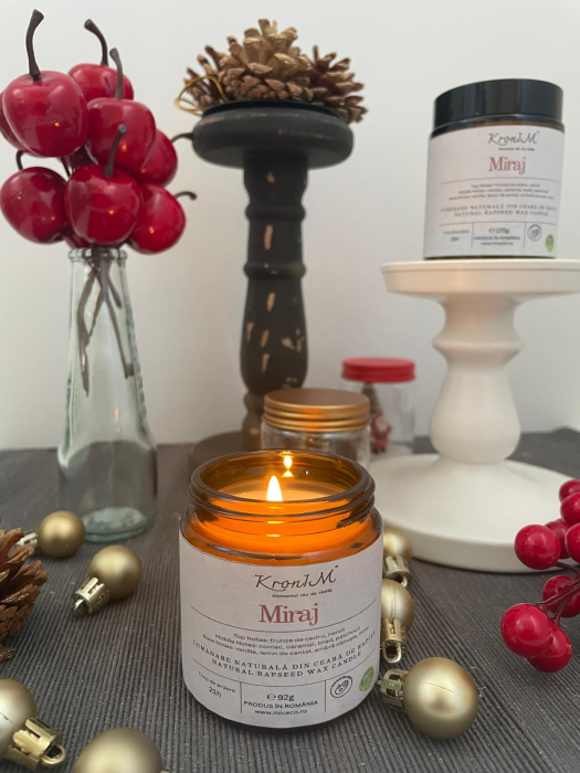 Lumanare naturala din ceara de rapita parfumata Miraj [3]