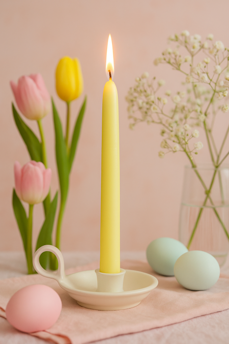 Lumanare sfesnic Galben D2.2xH25 cm - 4 bucati [1]