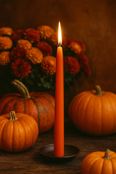 Lumanare sfesnic Portocaliu D2.2xH25 cm - 4 bucati [2]
