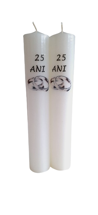 Lumânări Nunta de Argint – Model Porumbei și Verighete – 25 Ani [2]