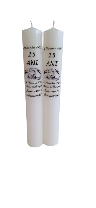 Lumânări Nunta de Argint – Model Personalizat– 25 Ani [2]