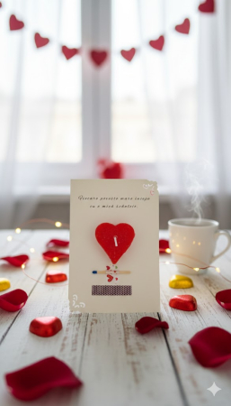 Card Cadou „Mica Scânteie” – Ediție de Valentine's Day cu lumanare inima [2]