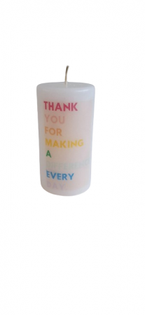 Back to school - Lumanare "Thank you" D5.2xH9.7 cm