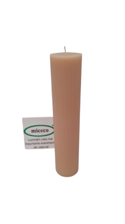 Lumanare canelata dreapta D7xH35 cm - Cafea cu lapte [2]