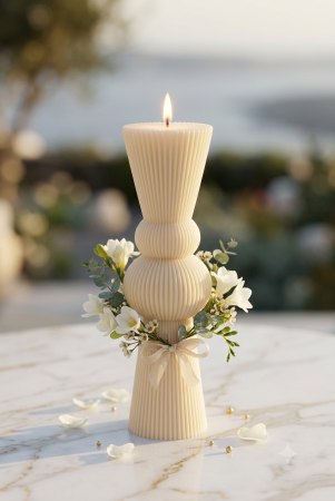 Lumanari Botez Fete - Lumanare clepsidra - Ivory