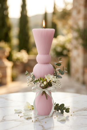 Lumanari Botez Fete - Lumanare clepsidra - Roz