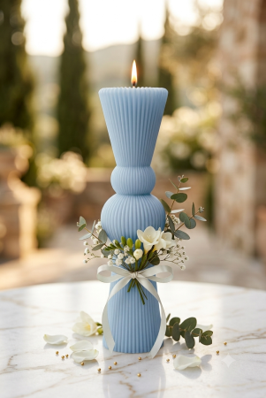 Lumanari Botez Fete - Lumanare clepsidra - Bleu