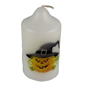 Lumanari Halloween - Lumanare "Halloween dovleac haios" D4.4xH6.5 cm