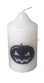 Lumanari Halloween - Lumanare "Halloween dovleac negru" D4.4xH6.5 cm