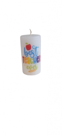 Back to school - Lumanare "Best teacher ever" D5.2xH9.7 cm