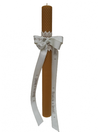 Lumanare Ceara de Albine - "Hristos a inviat!" D3.7xH41 Cm [1]
