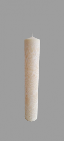 Lumanare naturala D6xH35 cm "Flori de gheata" culoare IVORY [1]