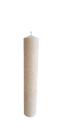 Lumanari Cununie Traditionale / Lumanari Nunta Traditionale - Lumanare naturala D6xH35 cm "Flori de gheata" culoare IVORY