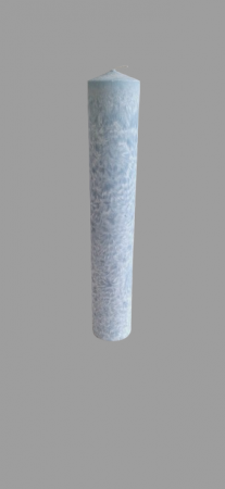 Lumanare naturala D6xH35 cm "Flori de gheata" culoare BLEU [1]