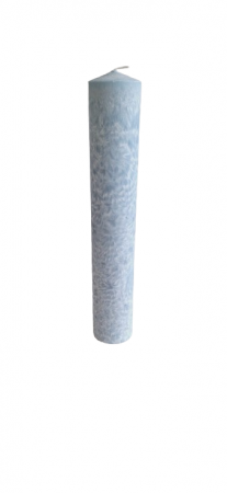 Lumanare Albastra - Lumanare naturala D6xH35 cm "Flori de gheata" culoare BLEU