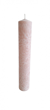 Lumanari Cununie Traditionale / Lumanari Nunta Traditionale - Lumanare naturala D6xH35 cm "Flori de gheata" culoare ROZ