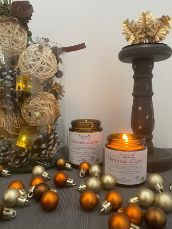 Lumanare naturala din ceara de rapita parfumata Christmas deLights [3]