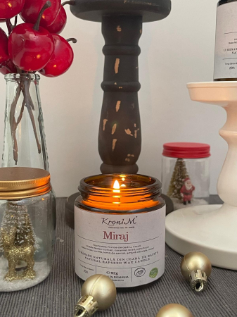 Lumanari parfumate - Lumanare naturala din ceara de rapita parfumata Miraj