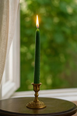 Lumanari Decorative de Craciun - Lumanare sfesnic Verde D2.2xH25 cm - 4 bucati