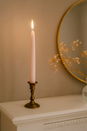 Lumanari Decorative de Craciun - Lumanare sfesnic Roz D2.2xH25 cm - 4 bucati