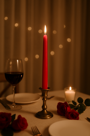 Lumanari Decorative de Craciun - Lumanare sfesnic Rosu D2.2xH25 cm - 4 bucati