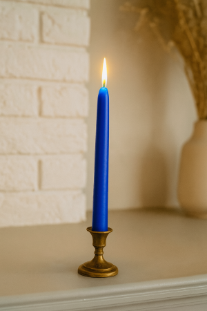 Lumanari Decorative de Craciun - Lumanare sfesnic Albastru Royal D2.2xH25 cm - 4 bucati