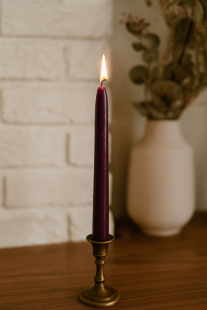 Lumanari Decorative de Craciun - Lumanare sfesnic Mov D2.2xH25 cm - 4 bucati