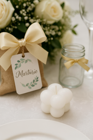 Lumanari stalp - Lumanare bubble 4x4 cm Alba