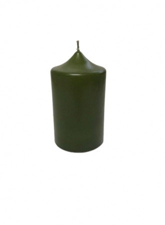 Lumanari de Craciun - Lumanare stalp D7xH10 cm -Verde Lucios