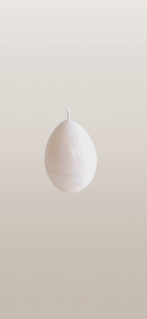 Lumanari Decorative de Paste - Lumânări Naturale Artizanale în Formă de Ou - Culoare Ivory