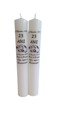 Lumânări Nunta de Argint – Model Personalizat– 25 Ani [1]