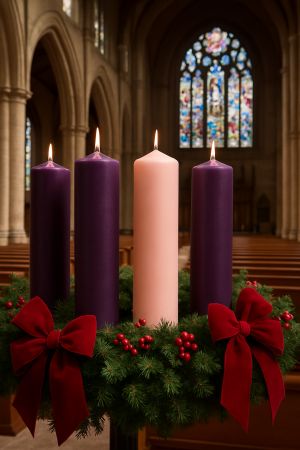 Lumanari Decorative de Craciun - Set 4 Lumanari  Advent D7xH40cm