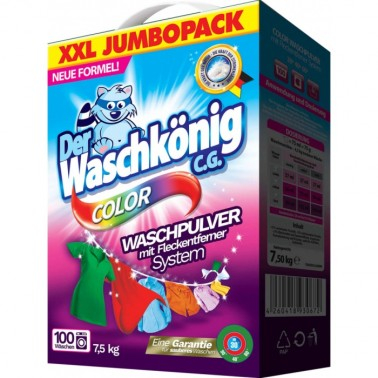 Detergent praf pentu haine coloarate Waschkönig 100 doze 7,5 kg [1]