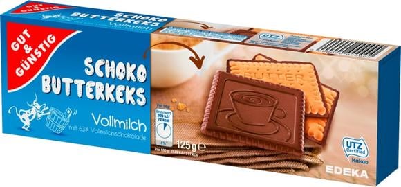 Gut&Gunstig - Biscuiti inveliti in ciocolata cu lapte - 125g [1]