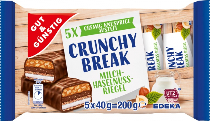 Batoane de ciocolata crunchy break - Gut&Gunstig - 5x40g [1]
