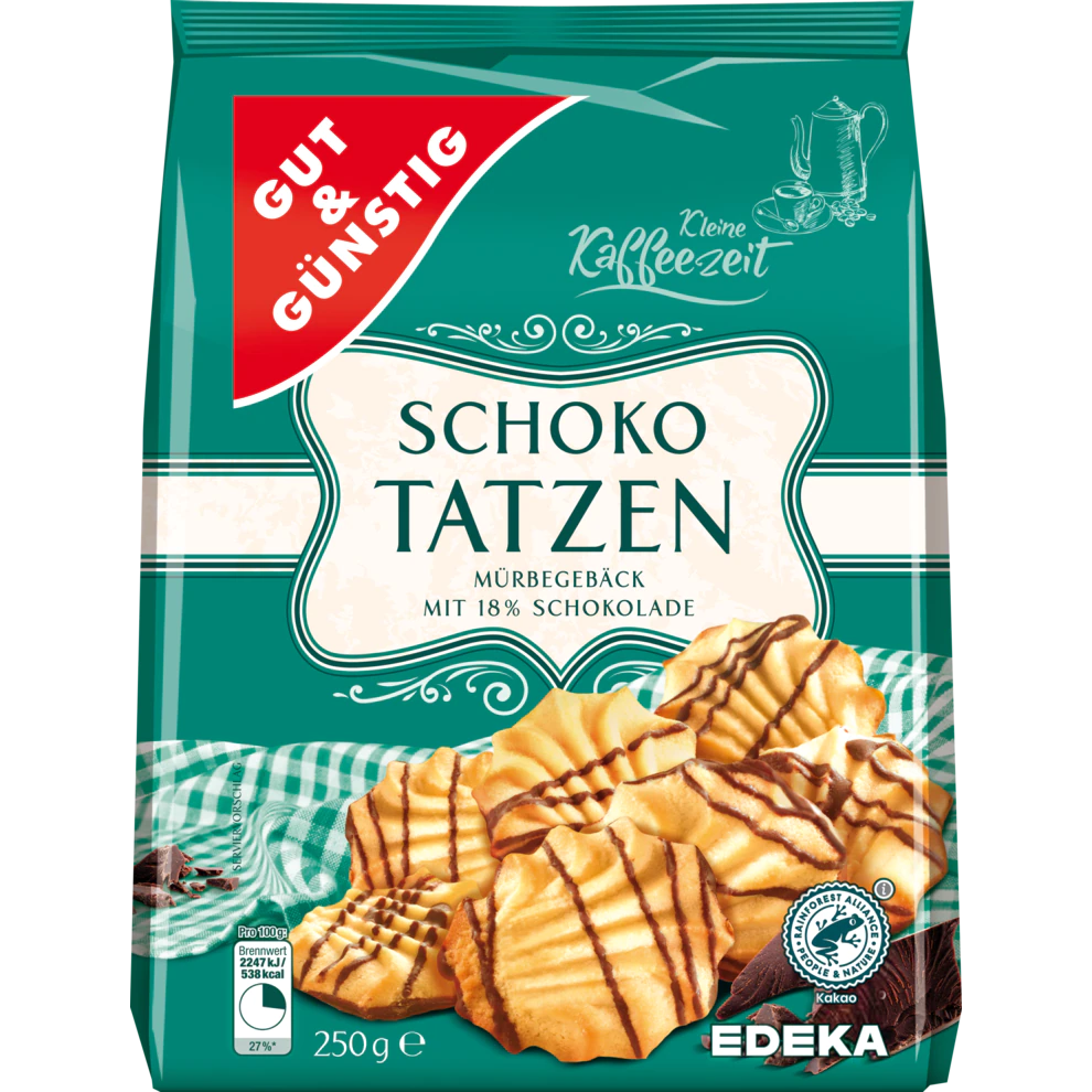GUT & GÜNSTIG - Biscuiti Schoko Tatzen - 250g [1]