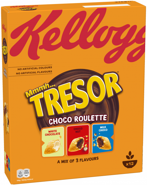 Cereale Perinite Umplute cu crema de ciocolata Kelloggs Choco roulette 410g [1]