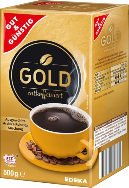 Cafea macinata Gold fara Cofeina 500g Gut [1]