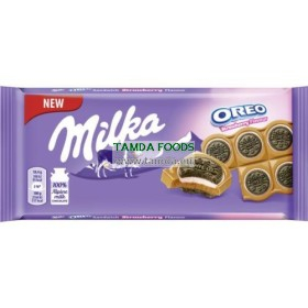 Milka - Ciocolata cu biscuiti oreo cu crema de capsuni - 92g [1]