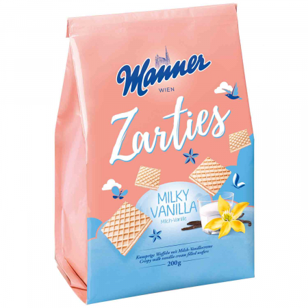 Manner Zarties Milky Vanilla 200g Vafe crocante cu lapte si crema de vanilie [0]