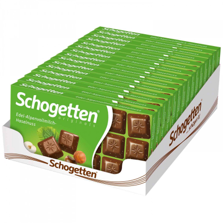 Schogetten - Ciocolata cu lapte alpin si alune - 100g [1]