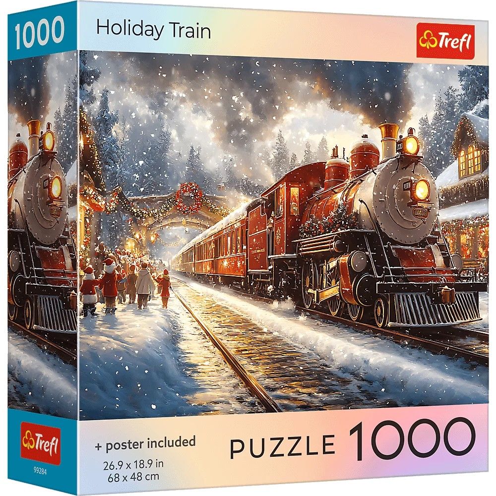Jucării și Jocuri pentru copii - Puzzle trefl 1000 colectia sua trenul de vacanta poster inclus