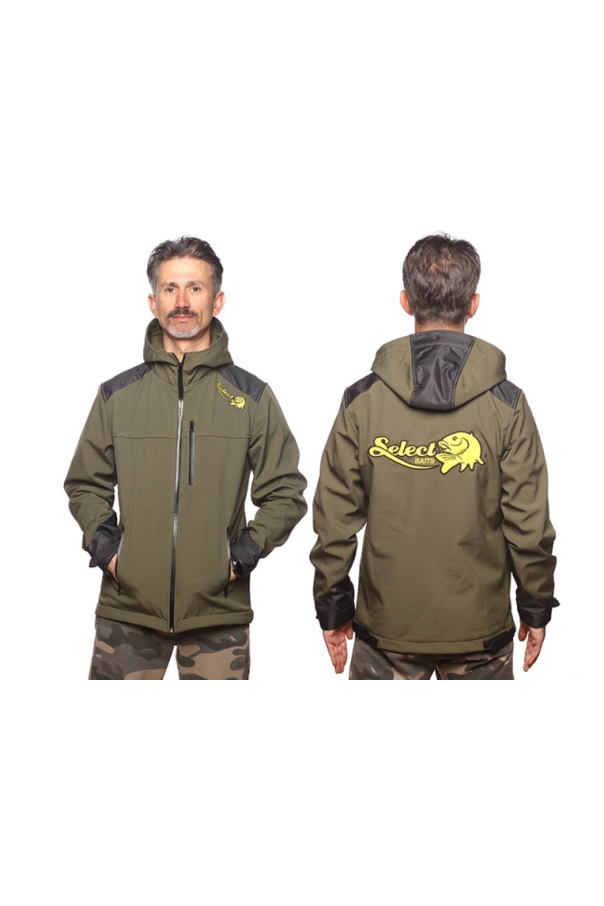 Jacheta Select Baits New Wave Softshell Fleece Insulated Green/Black Jacket XL [2]