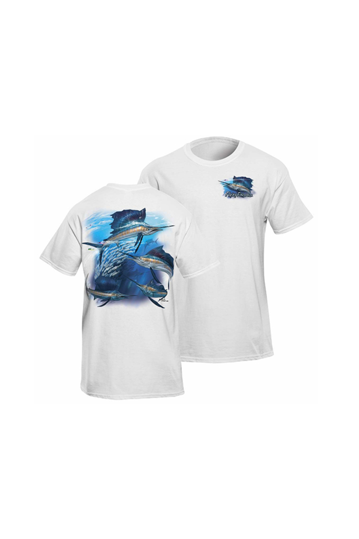 Flying Fisherman Sailfish Frenzy White Tee XL [1]