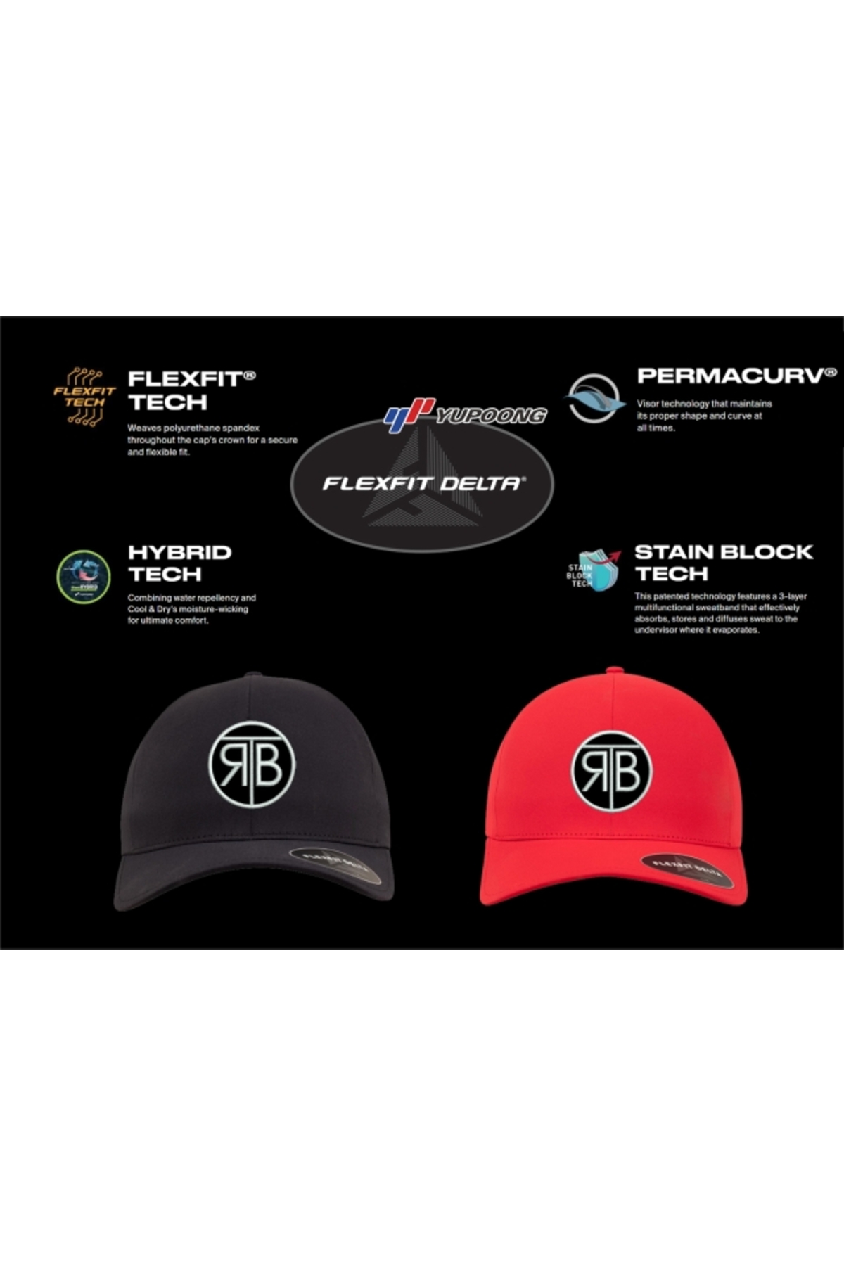 Sapca RTB Flexfit Delta 180 Cap Red S-M [1]