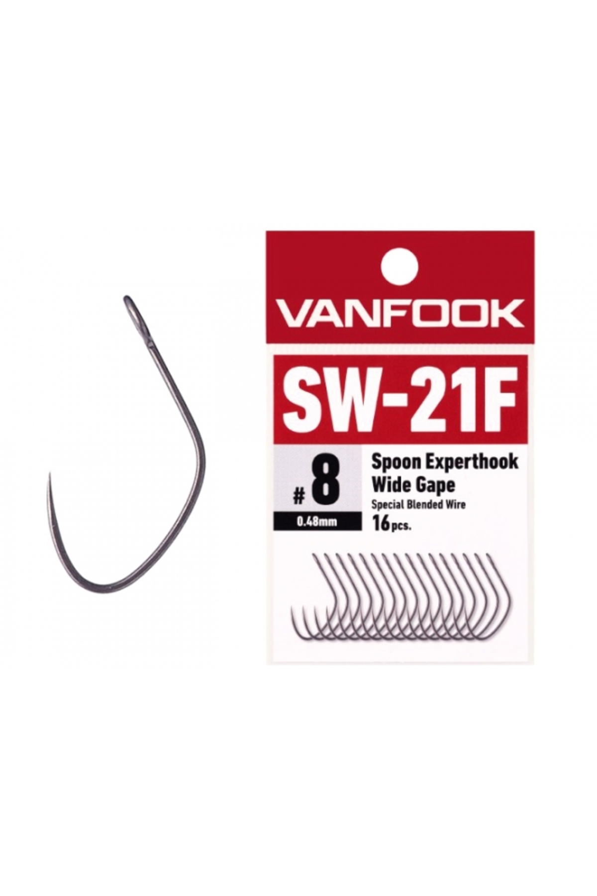 Carlige Vanfook SW-21F Spoon Expert Hook Wide Gape #8 - 16pcs [1]