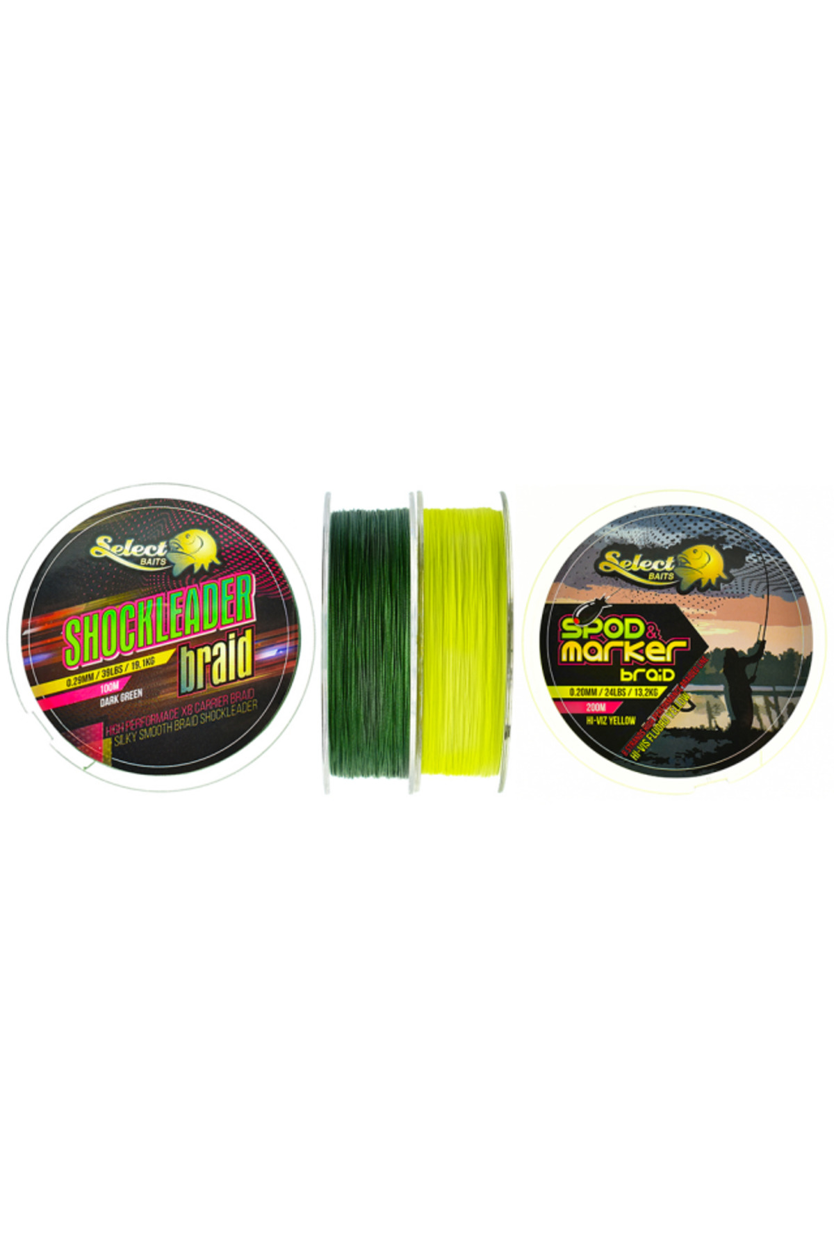 Select Baits fir textil Shockleader X8 Braid Dark Green 100m 0.29mm [1]